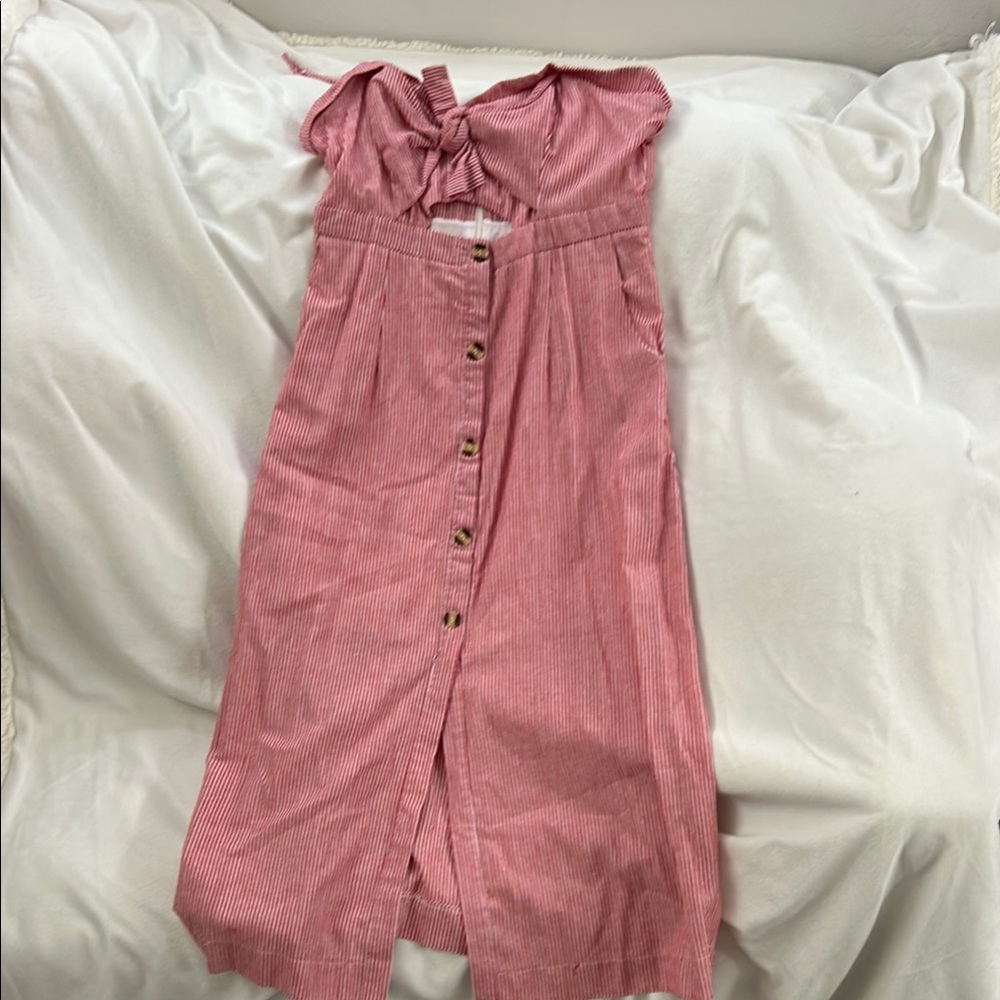 White Mark Pink Midi Sundress with Sweetheart Neckline
